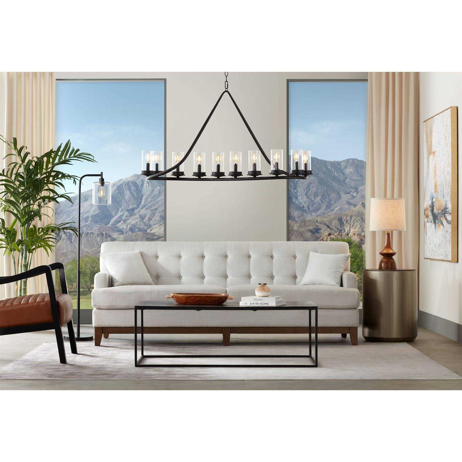 360 Lighting Rexford Mid Century Modern Table Lamp 24 High Walnut Faux Wood Brown Off White Linen Tapered Drum Shade for Bedroom Living Room House