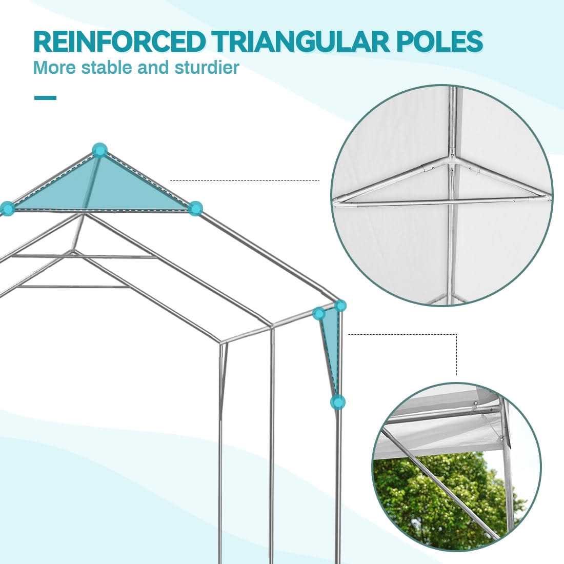 Advance Outdoor 10×20 ft Heavy Duty Carport Sidewalls and Doors