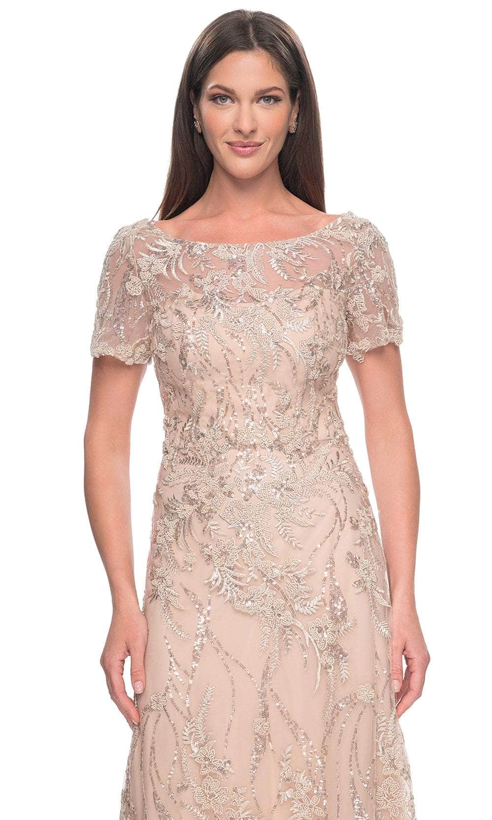 Short Sleeve Beaded Long Dress