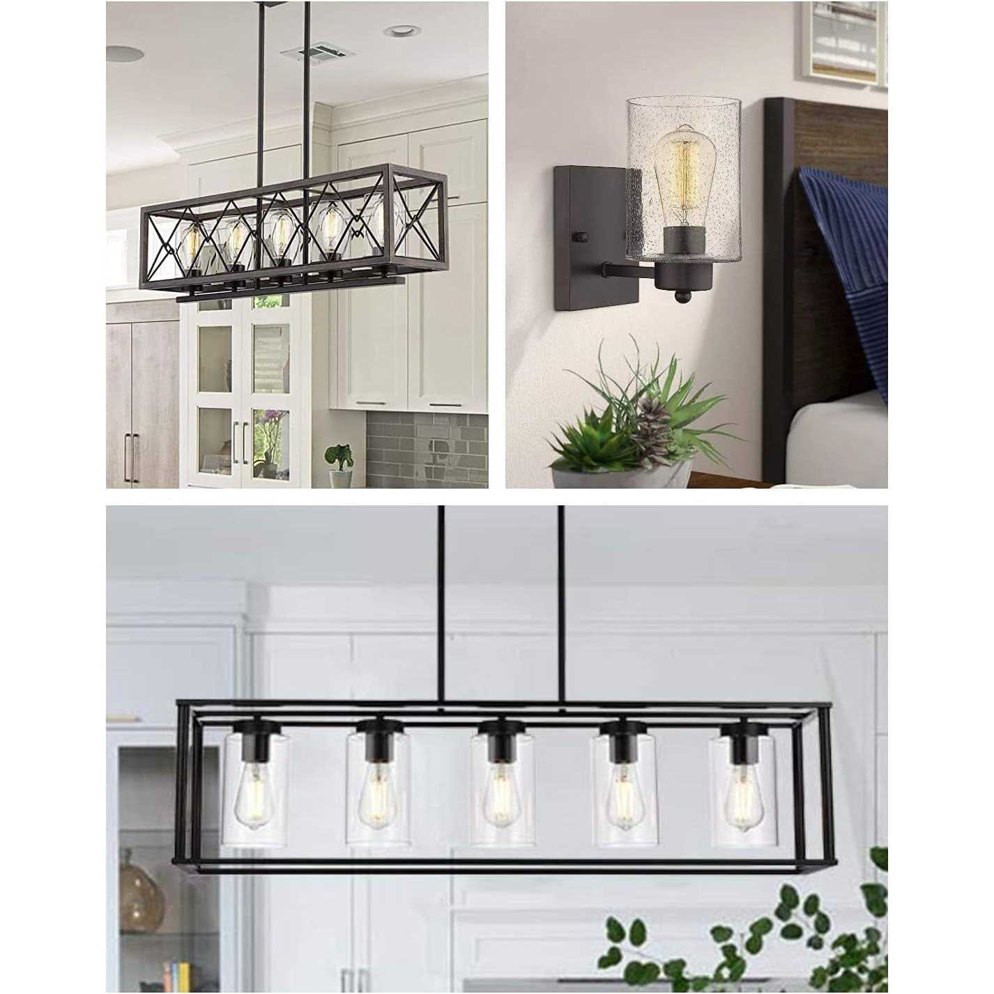 2 pack Clear Seed Glass Shade Replacement,5.7in high 3.9in Diameter