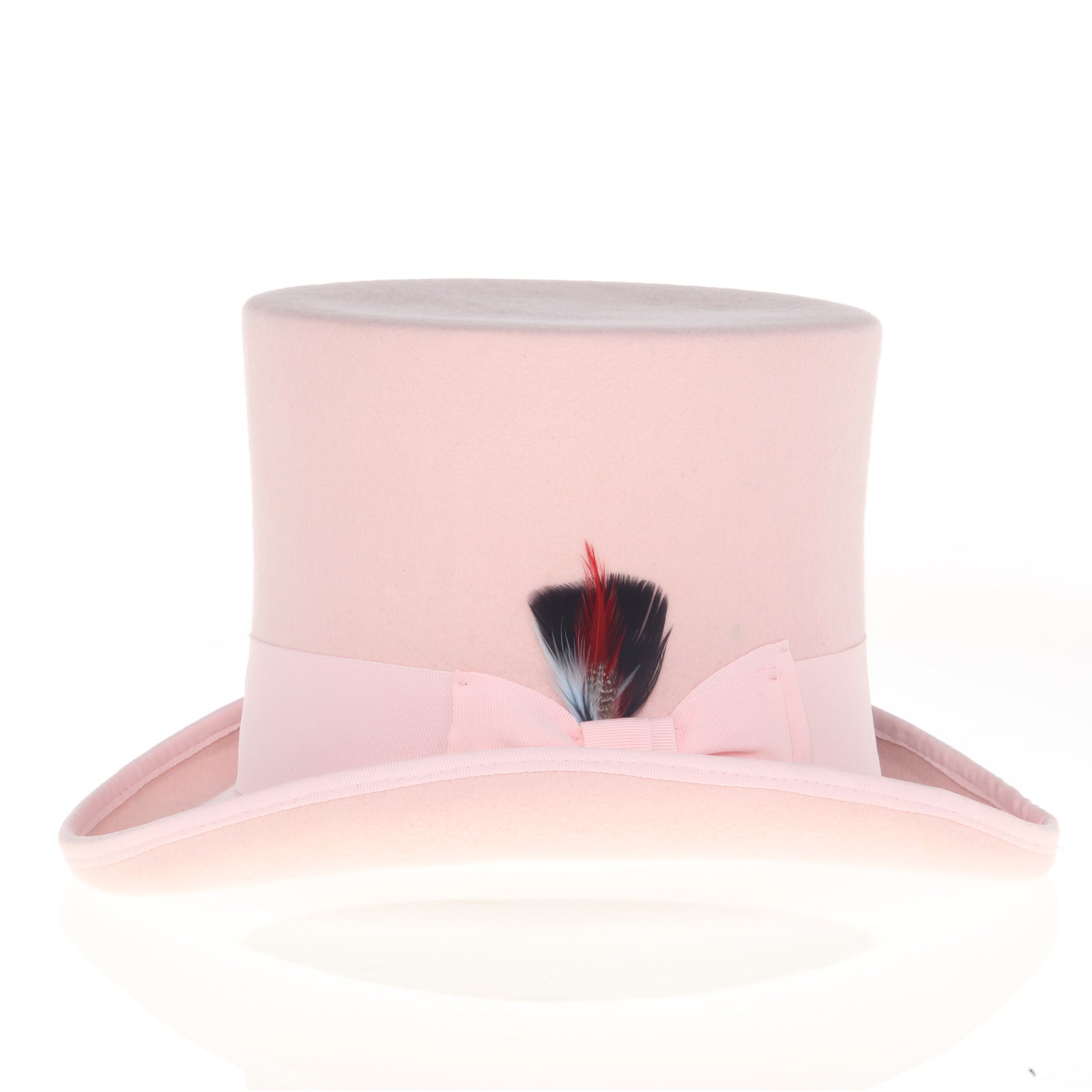 Men’s Tall 100% Wool Dress Top Hat in Pink