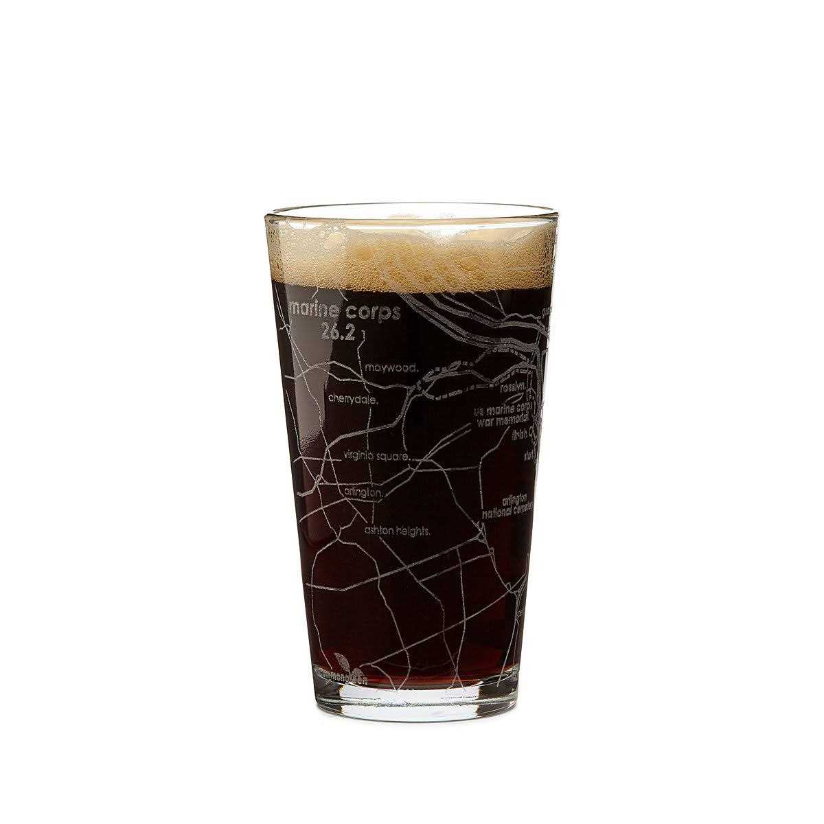 26.2 Marathon Map Pint Glass Standard