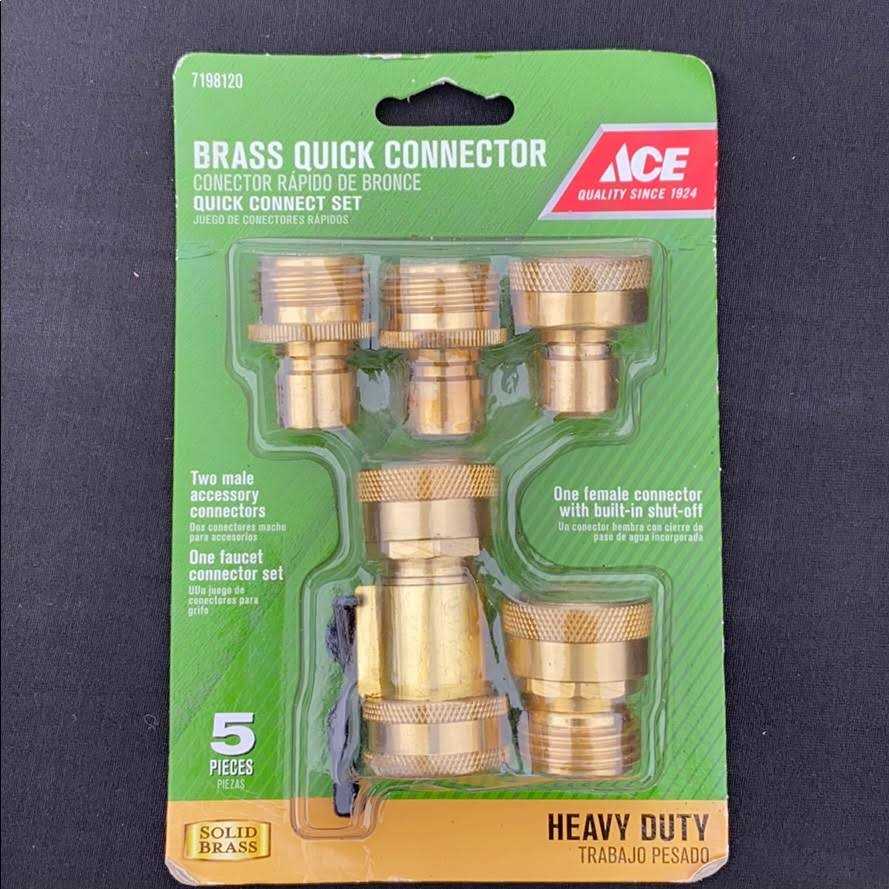 Ace Brass Quick Connector Hose Set Threaded
