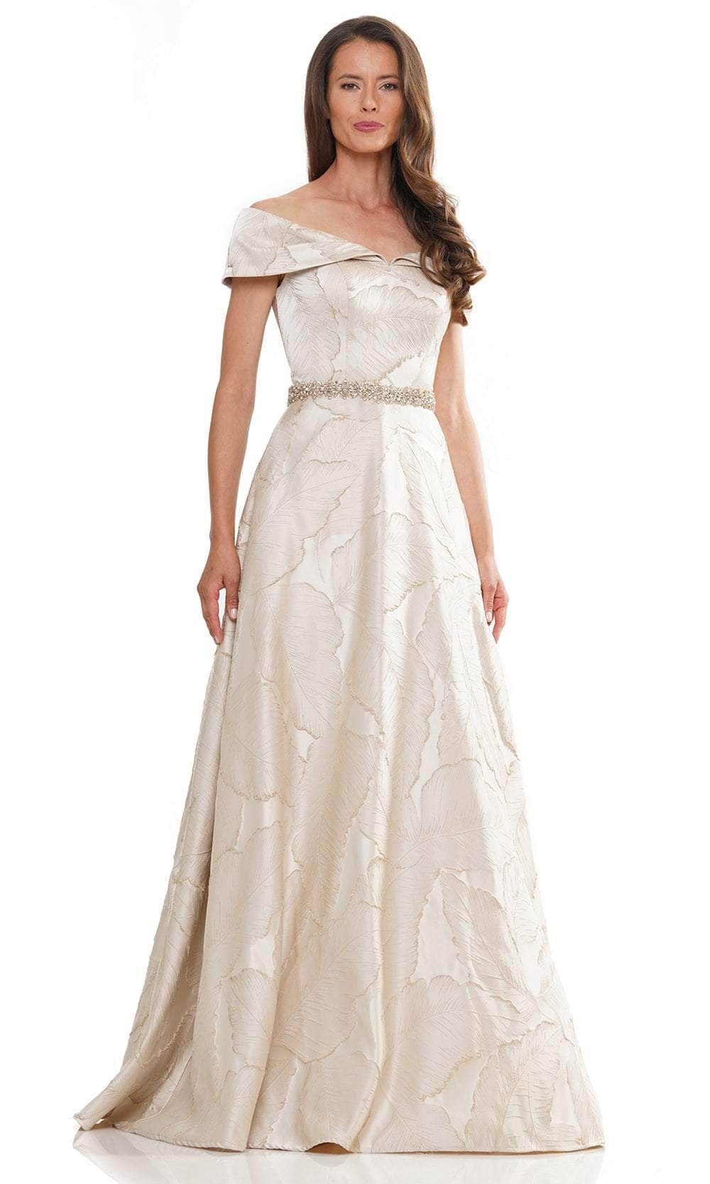 Fold-Over Off Shoulder Formal Gown