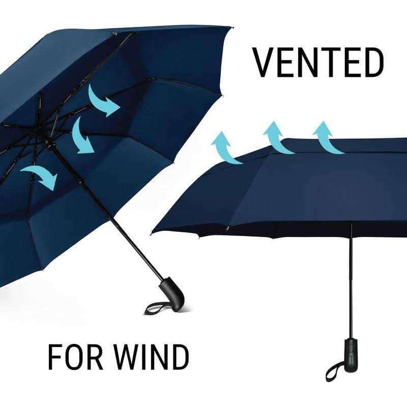 Prostorm Windproof Vented Travel Umbrella Automatic Open & Close Strong
