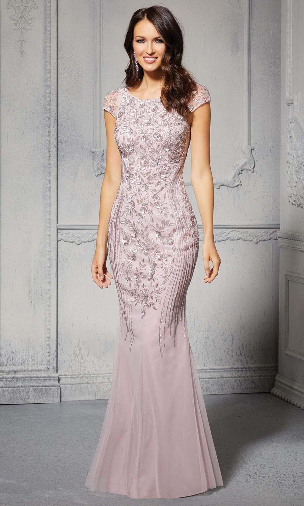 72405 Floral Beaded Trumpet Full Dress