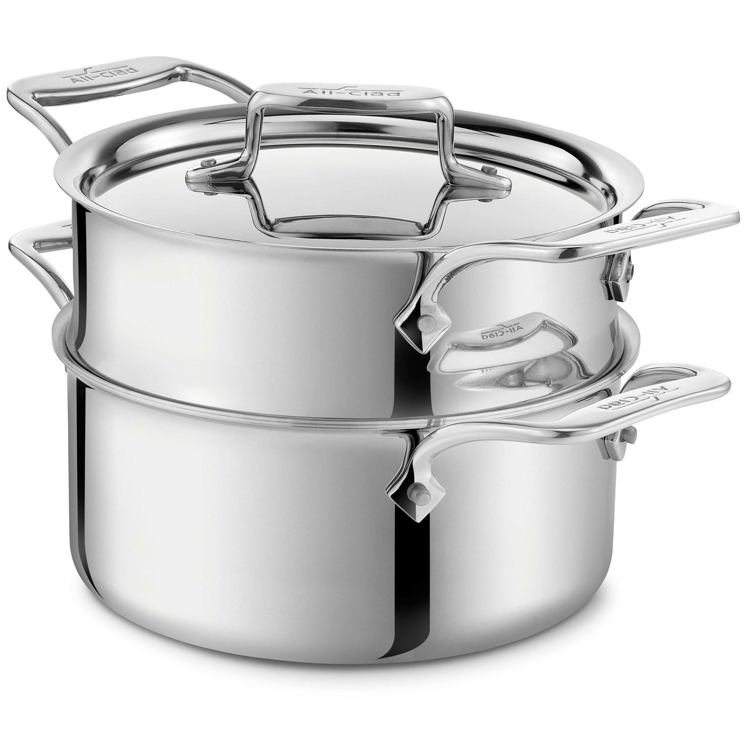 All-Clad BD55303 D5 Brushed 18/10 Stainless Steel 5-Ply Bonded Dishwasher Safe Casserole with Lid and Steamer Cookware