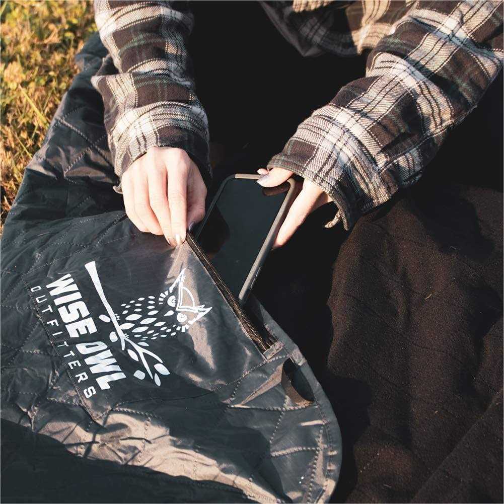 Wise Owl Outfitters Camping Blanket Packable & Waterproof Warm Camping Quilt