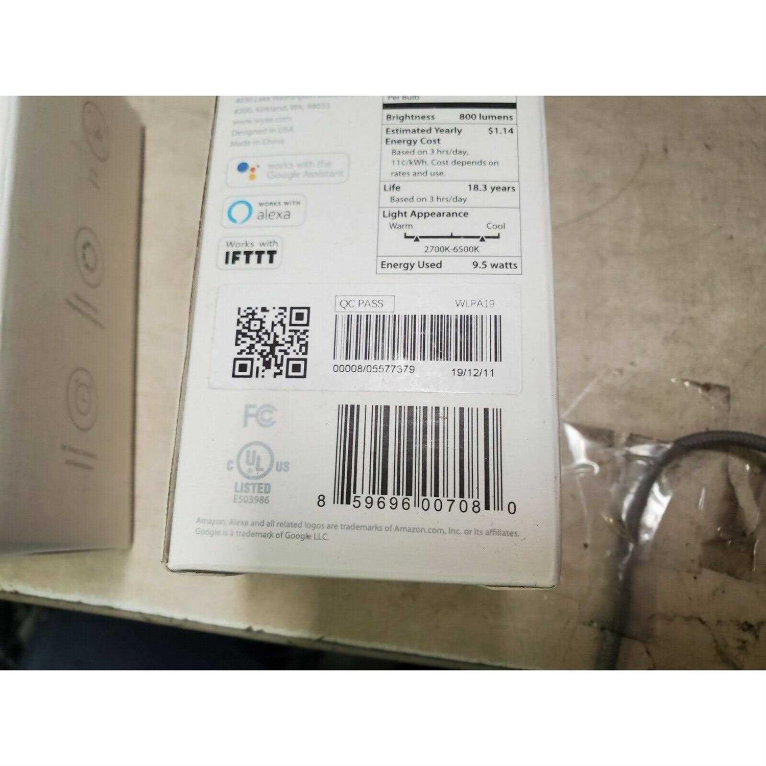 Wyze Bulb White 800 Lumen Wifi Smart Light Bulb