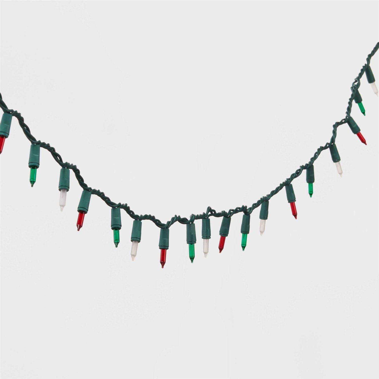 Wondershop 100ct Incandescent Smooth Mini Christmas String Lights Green Wire