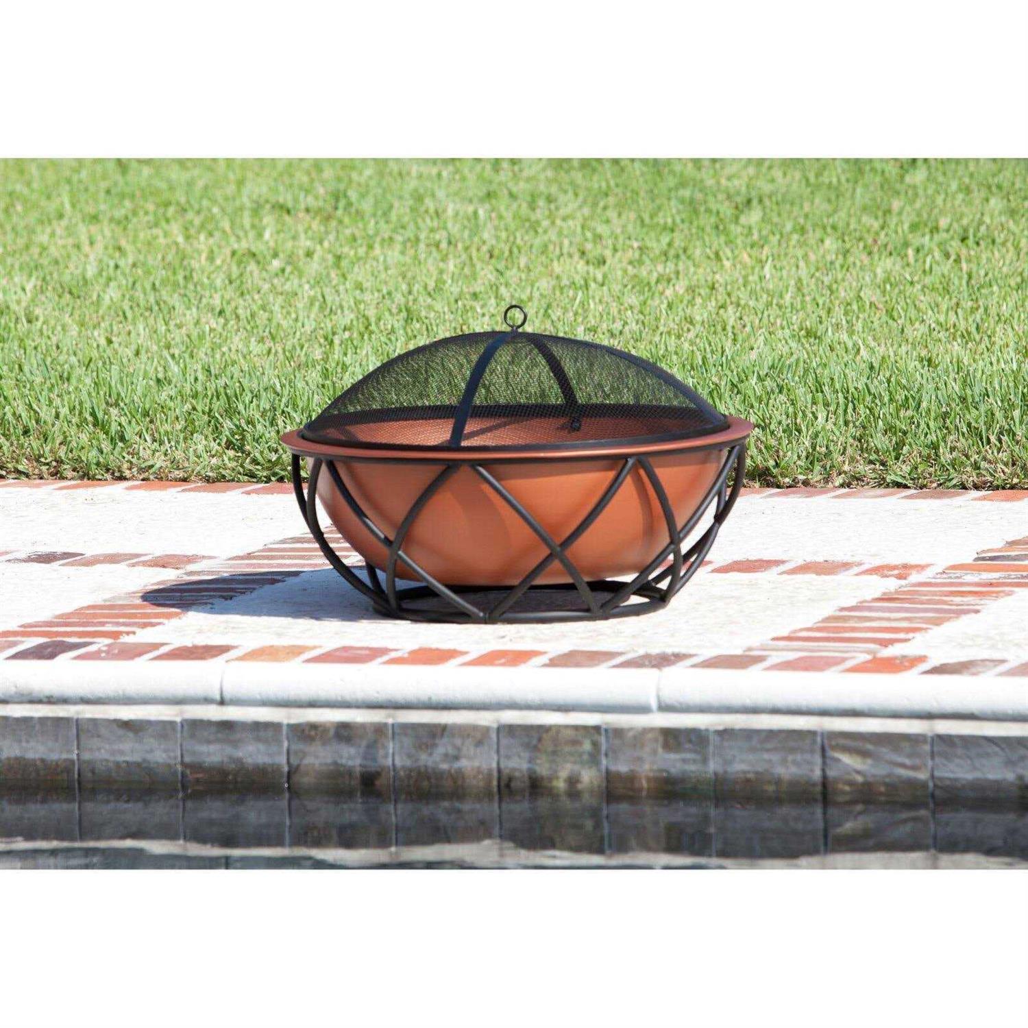 Fire Sense Barzelonia Round Copper Look Fire Pit