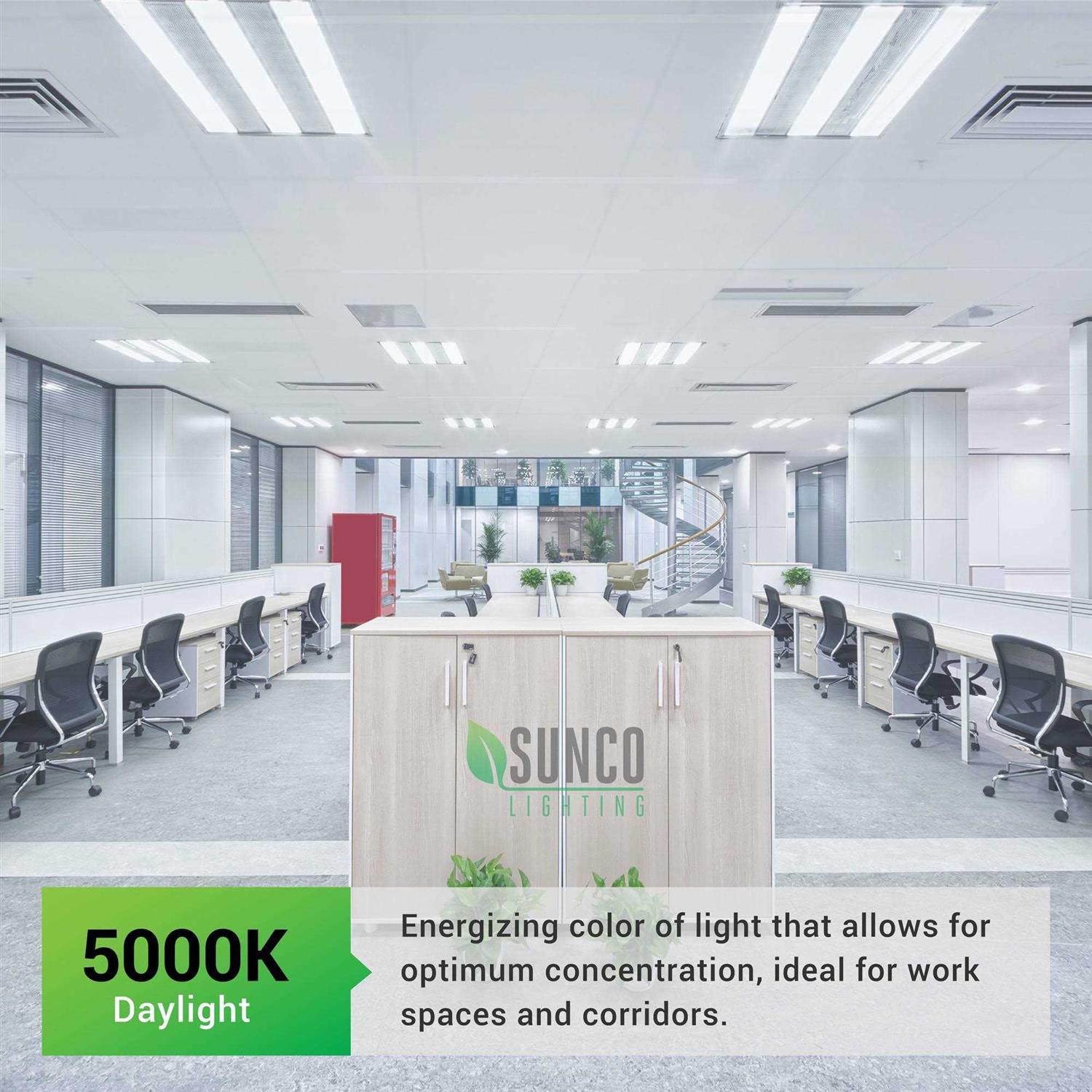 Sunco Lighting 24 Pack 4ft T8 LED Tube 15w=32w Fluorescent