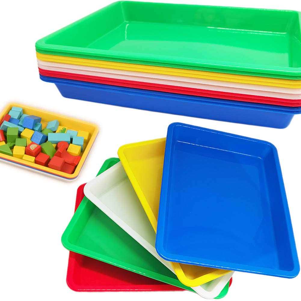 10 Pcs Plastic Art Trays Multicolor Activity Tray Organizer Serving Tray for Crafts DIY Projects Painting Beads Organizing Supply