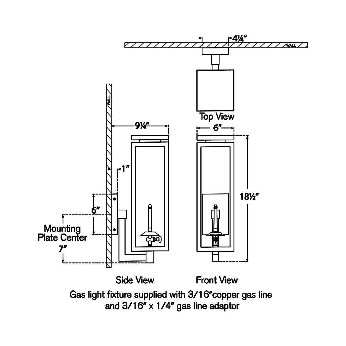 Visual Comfort Signature Fresno Outdoor Bracketed Gas Wall Lantern