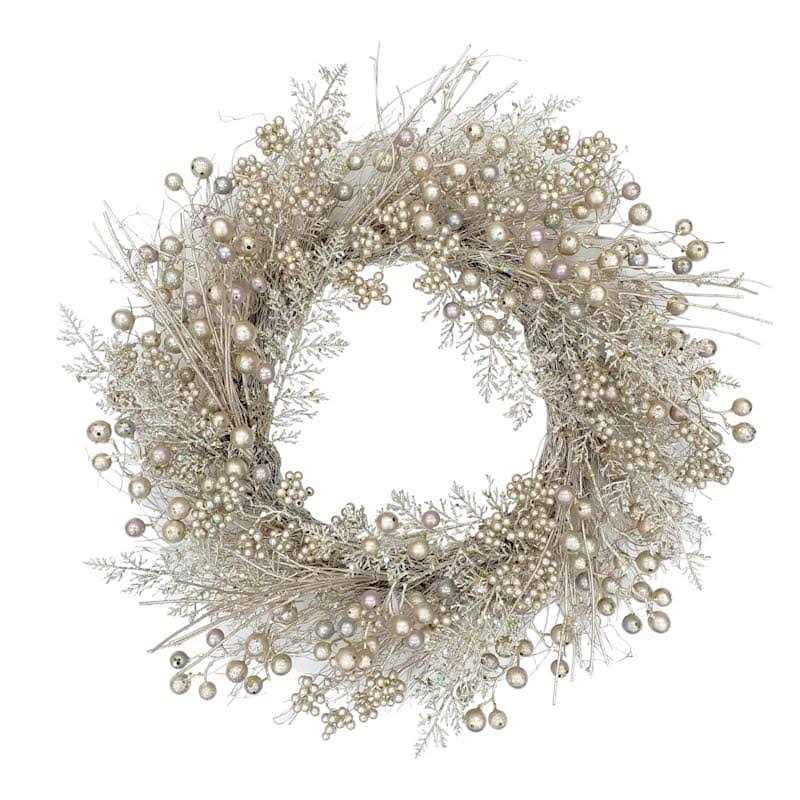 At Home Champagne Cedar Wreath 22