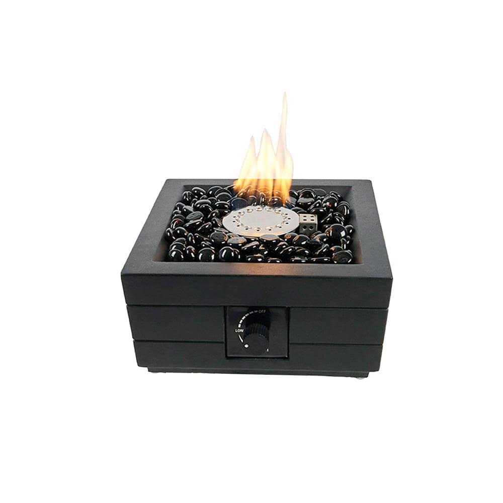 allen + roth 10 1000-BTU Black Portable Tabletop Steel Propane Gas Firebowl GAT17001ES-L