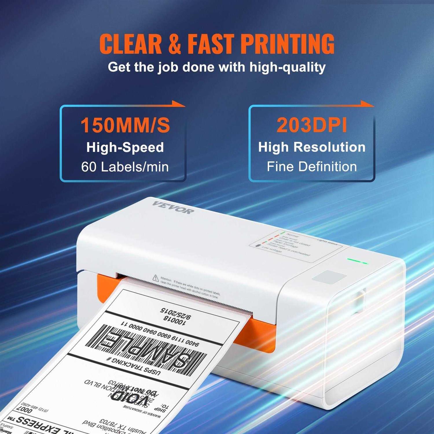 VEVOR Thermal Label Printer Shipping Label Printer for Width of 1.57