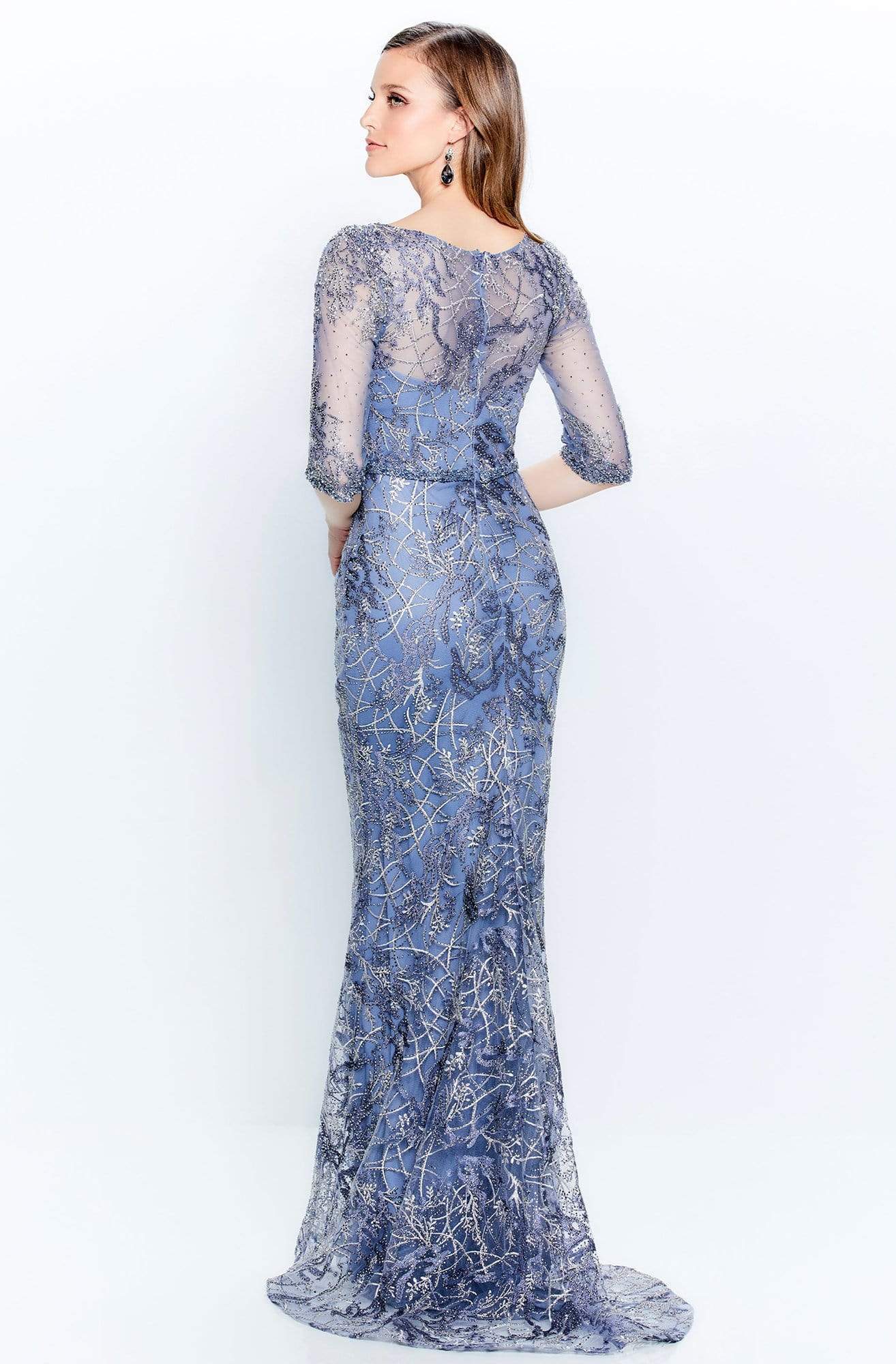 120924 Embroidered V-Neck Sheath Dress