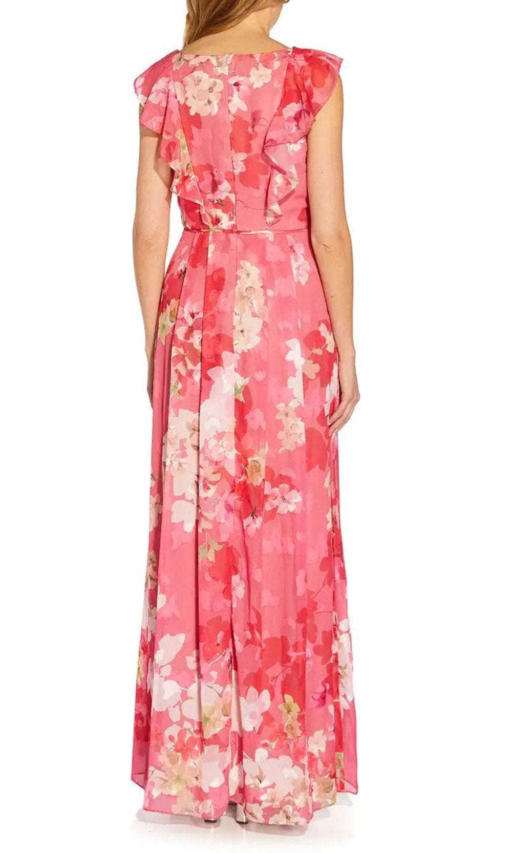 Ruffle Trimmed Floral Dress