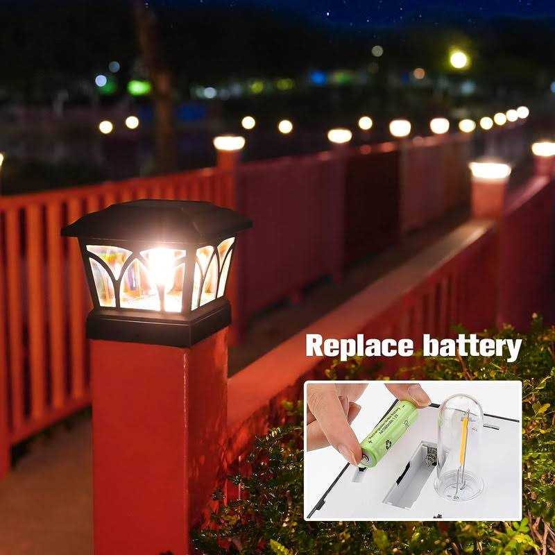 VOLISUN Solar Post Cap Lights Outdoor Edison LED Bulbs