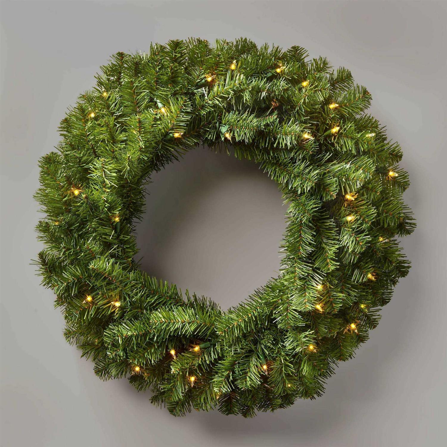 Wondershop Pre-lit Artificial Christmas Wreath Clear Lights