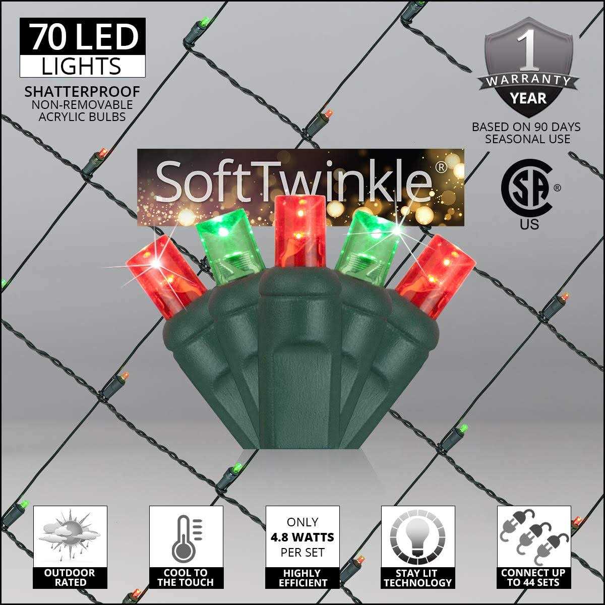 4′ x 6′ 5mm SoftTwinkle LED Net Lights