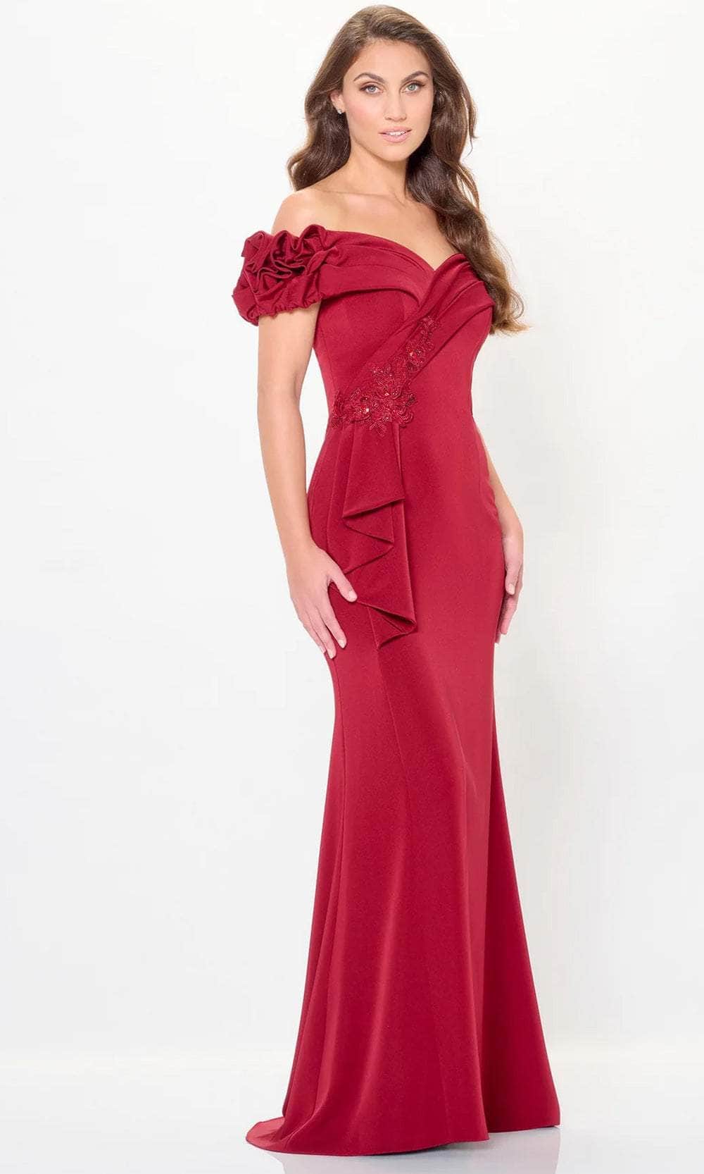 Ruffle Off Shoulder Evening Dress