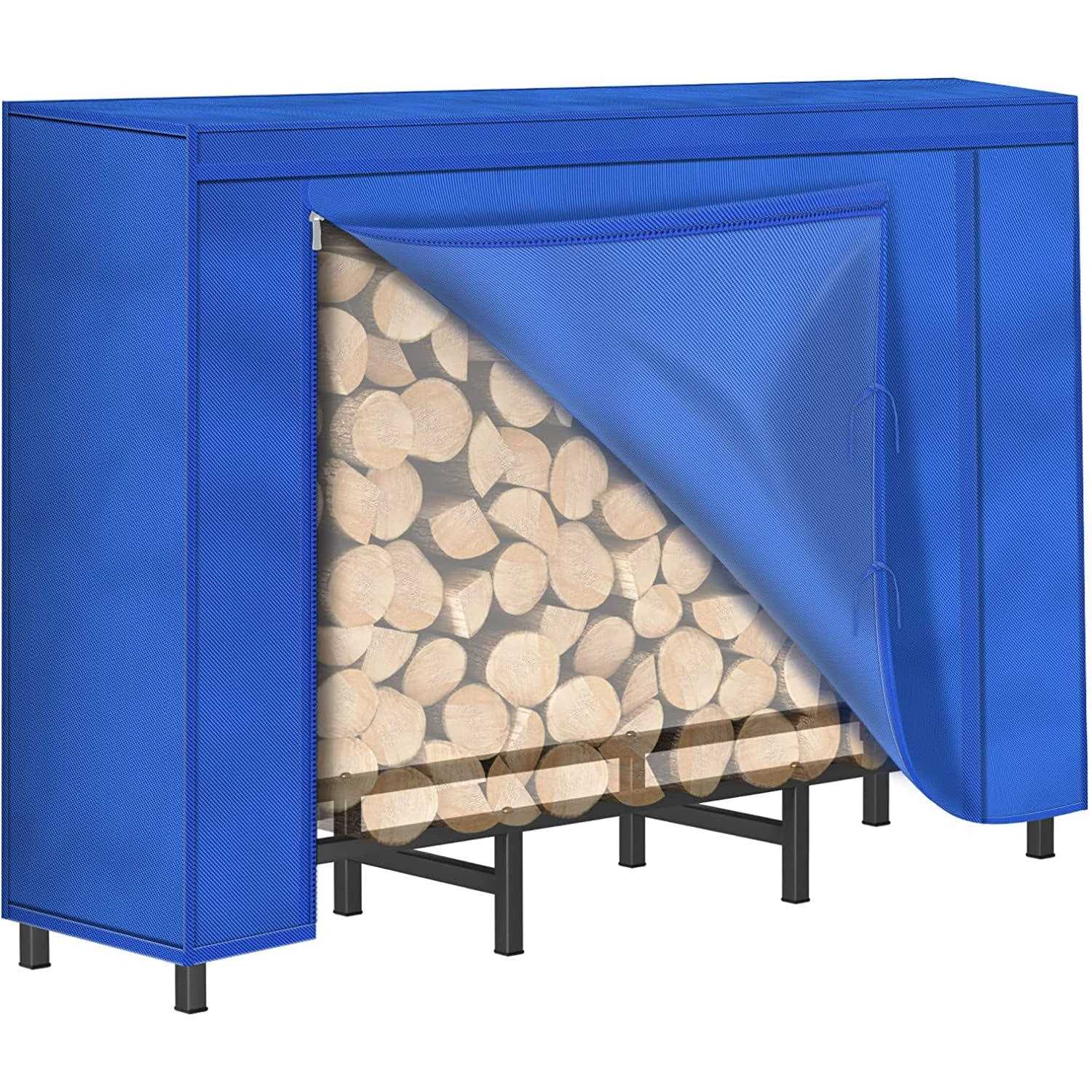 4ft Firewood Metal Rack with Storage Cover