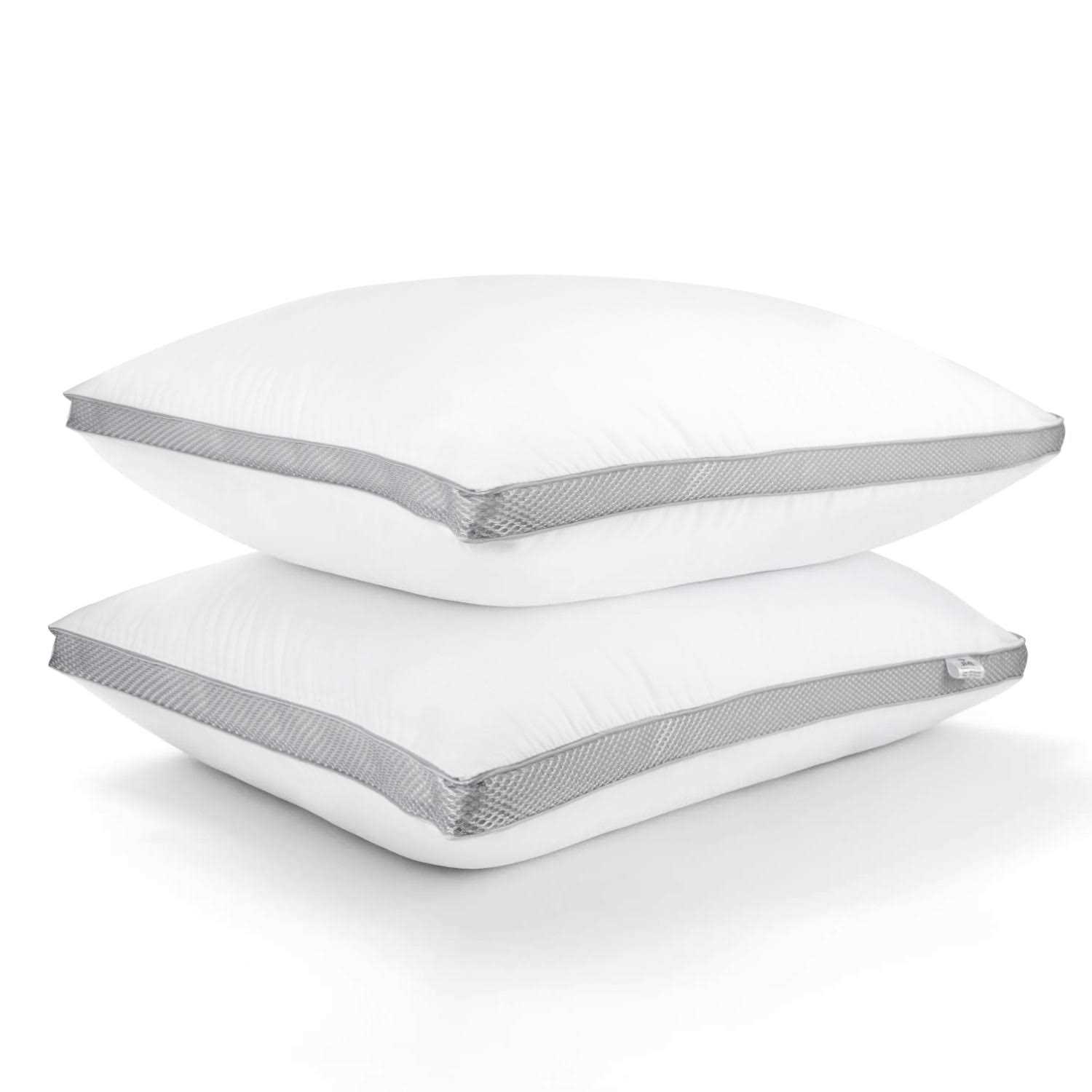 2-pack Cotton Pillows Gusseted Pillows for Side, Stomach and Back Sleeper