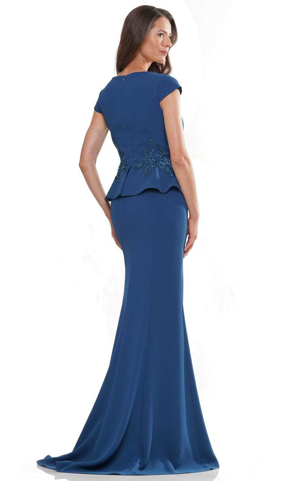 V-Neck Cap Sleeve Long Gown