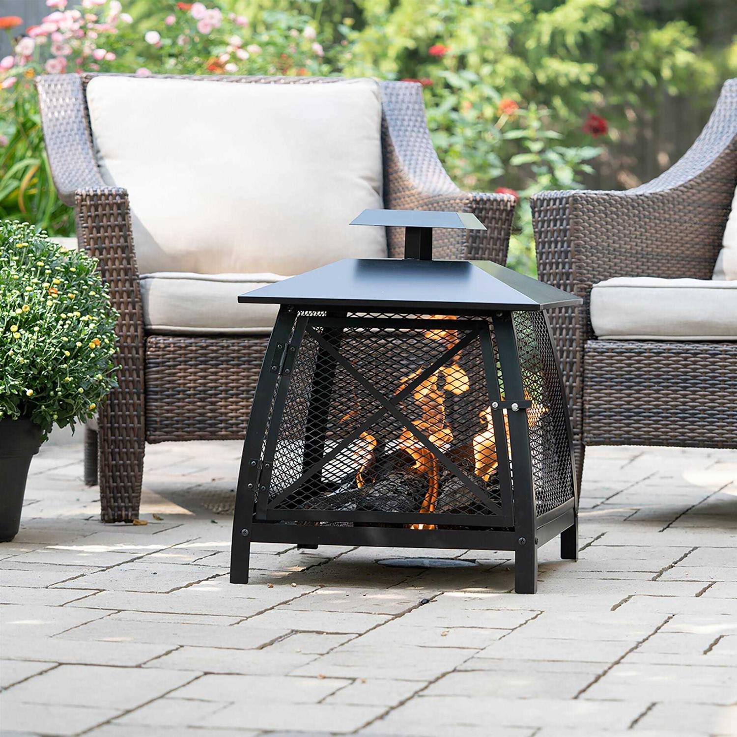 Blue Sky Outdoor 20 in. Square Fireplace with 360 Degree View WBF20