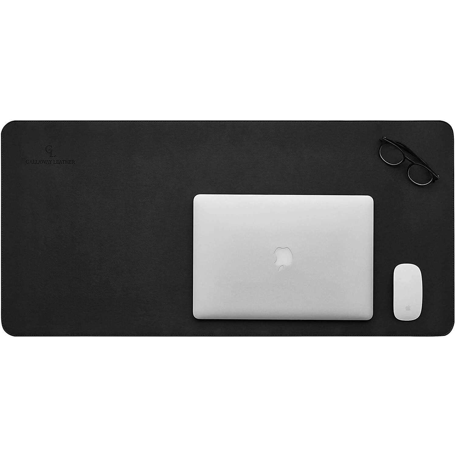 Gallaway Leather Mat Office Desk Pad Large 36 x 17 Dark Brown Desk Mats on Top of Desks