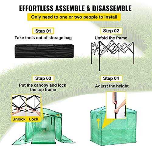 VEVOR Pop-Up Greenhouse Portable Greenhouse with Doors & Windows Set Up in Minutes