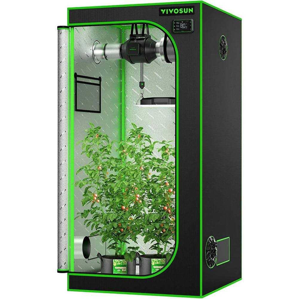 VIVOSUN Mylar Hydroponic Grow Tent with Observation Window and Floor Tray for Indoor Plant Growing