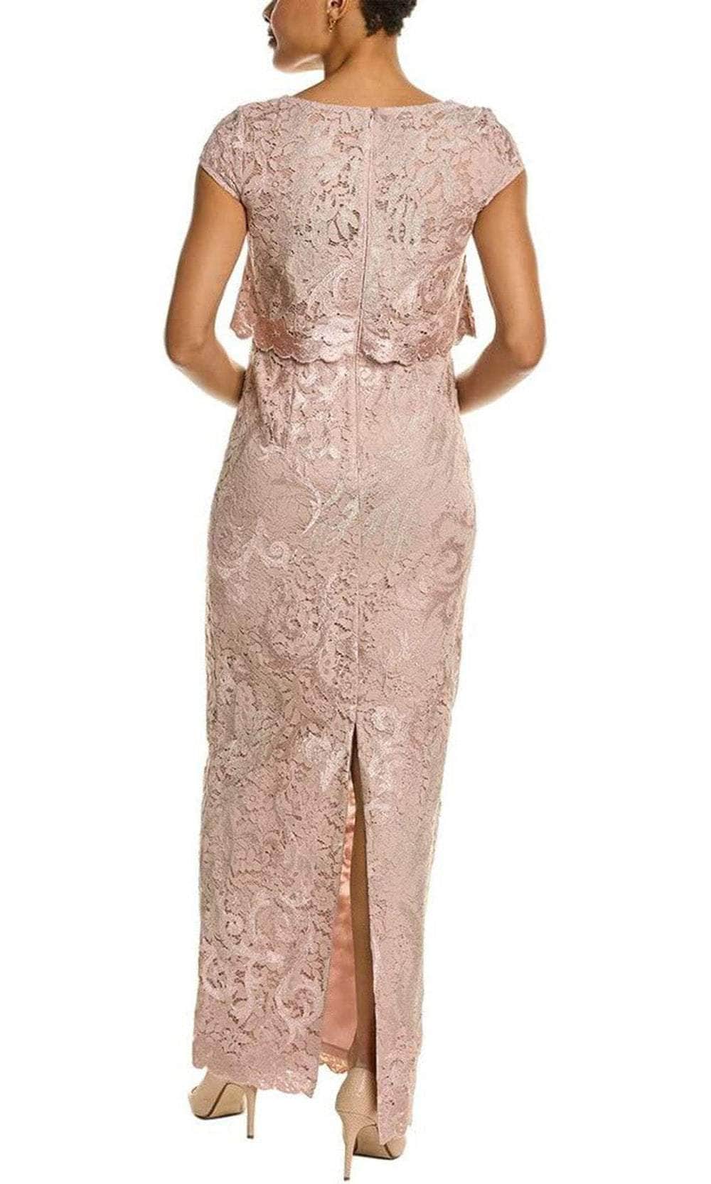 Lace Cap Sleeve Long Dress