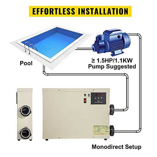 Vevorbrand 11KW 240V Electric Swimming Pool Water Heater Thermostat Hot Tub Spa