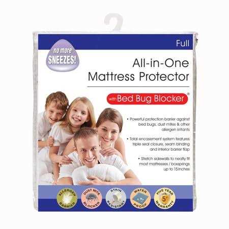 All-In-One Bed Bug Blocker Waterproof Zippered Mattress Protector