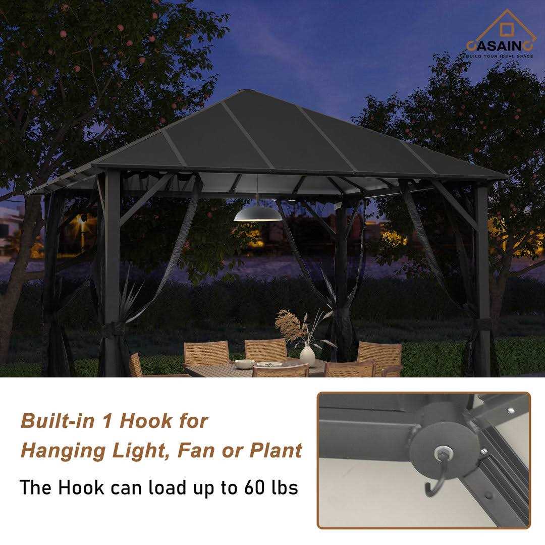 10 ft. W x 10 ft. D Aluminum Patio Gazebo CASAINC WF-SB515A