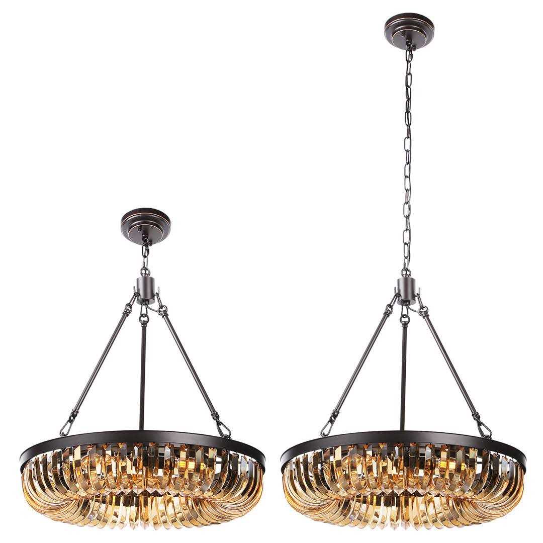 6-Light Dimmable Crystal Chandelier Mercer41