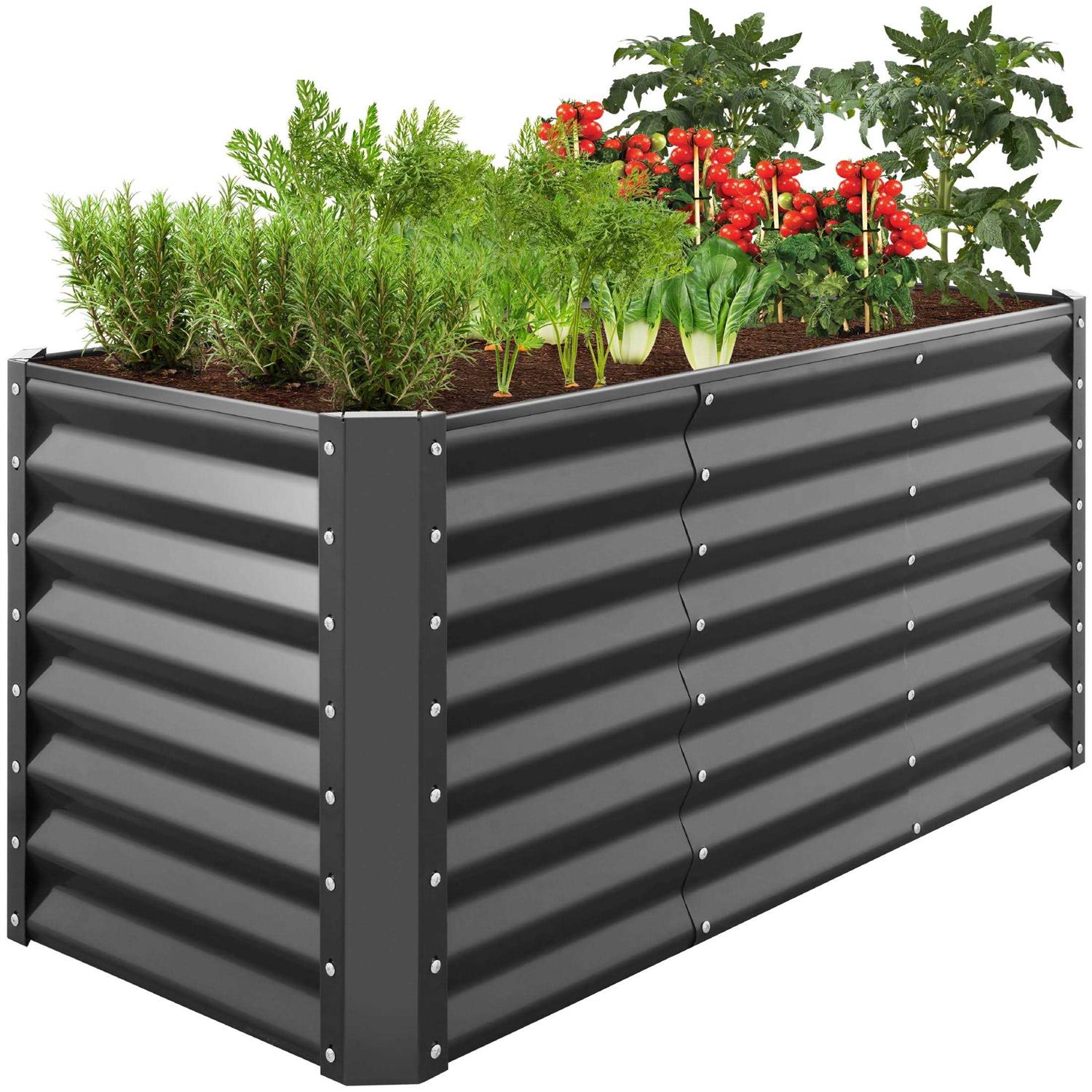 Best Choice Products 8x4x2ft Outdoor Metal Raised Garden Bed