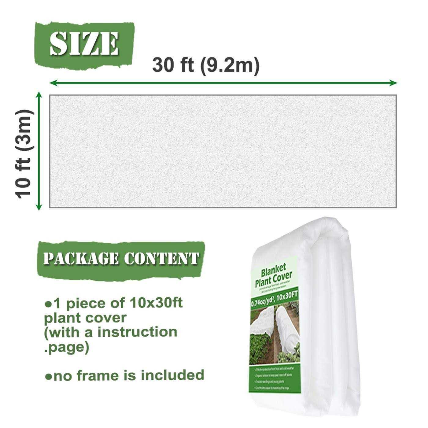 Valibe Plant Covers Freeze Protection 10 ft x Floating Row Cover Garden Fabric Plant Cover for Winter Frost / Sun Pest Protection