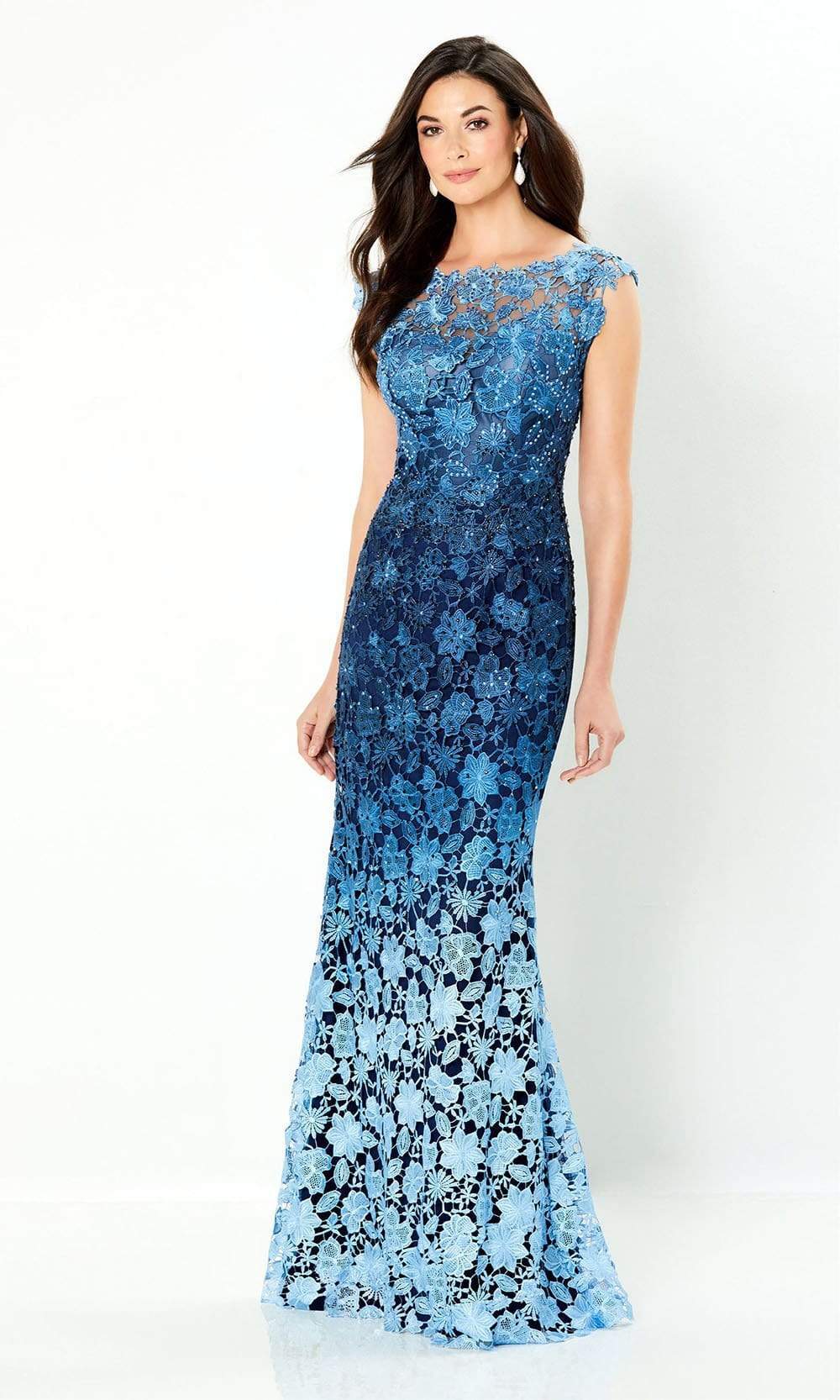 119958 Ombre Lace Trumpet Dress