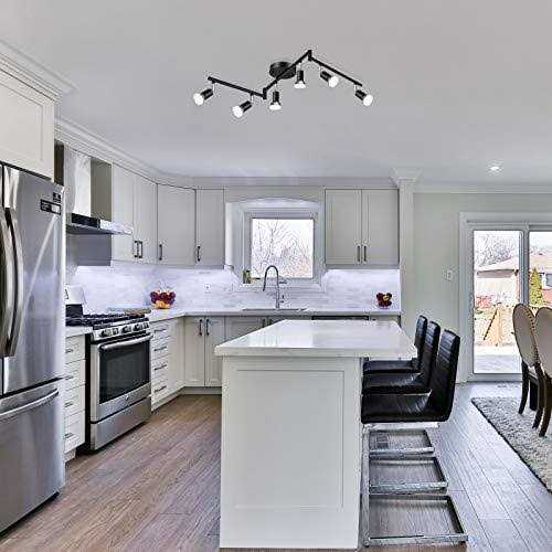 Unicozin LED 4 Light Track Lighting Kit Black 4 Way Ceiling Spot Lighting