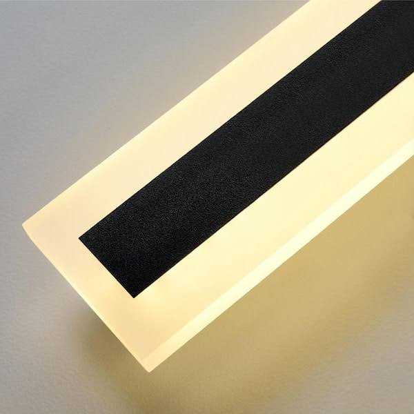 YANSUN 1-Light Black Modern Integrated LED Outdoor Wall Light Waterproof Porch Light Wall Lantern Sconce for Garden