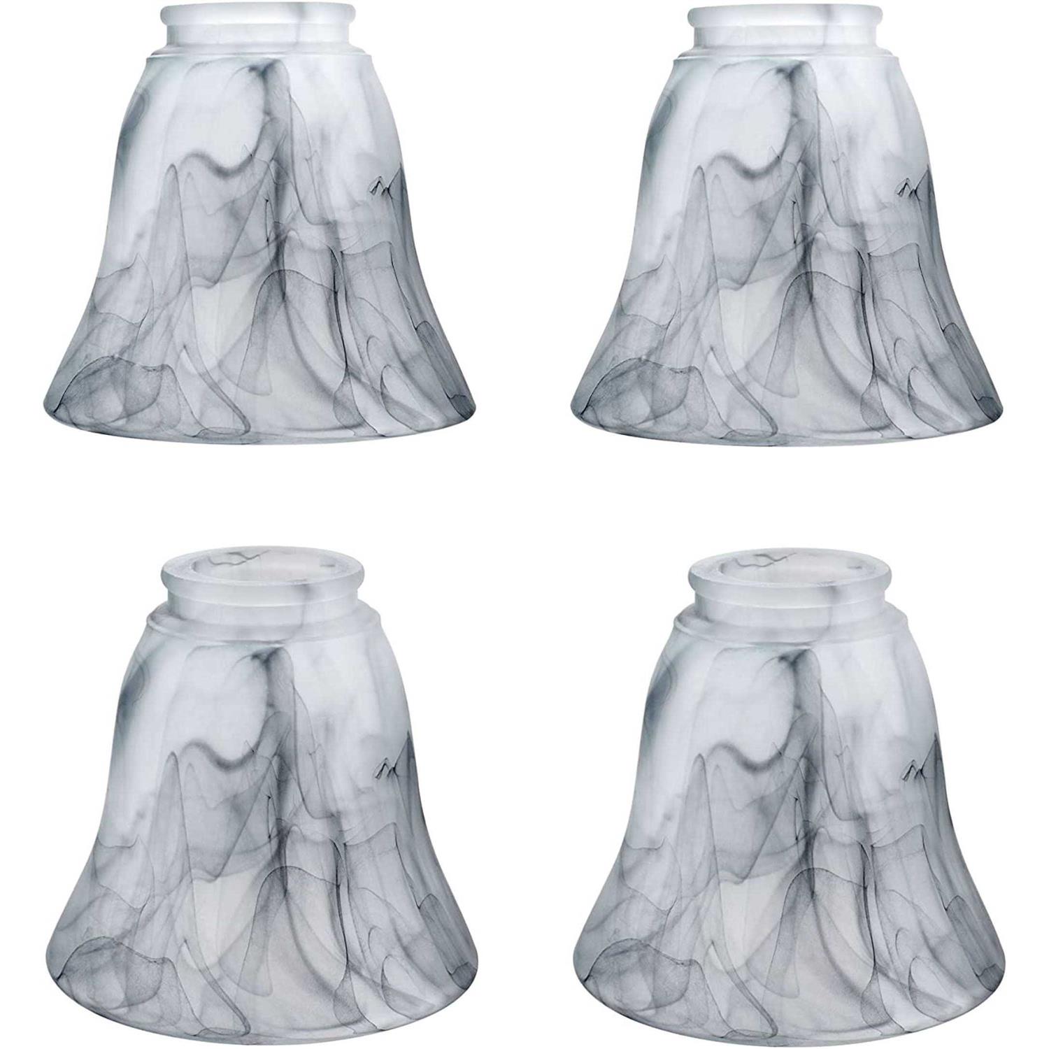 Aspen Creative 23166-4 Traditional Smokey Alabaster Bell Ceiling Fan Replacement Glass Shade