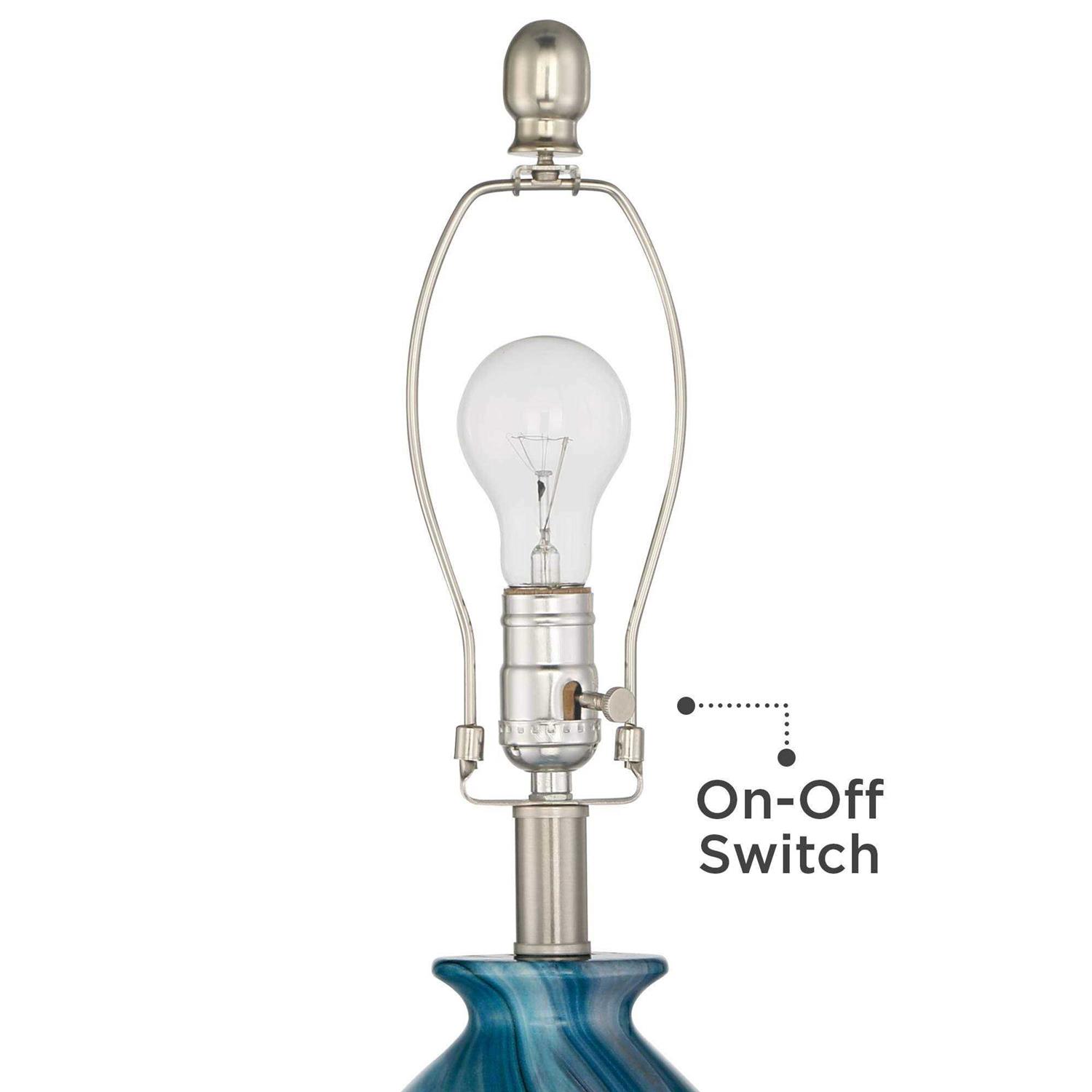 360 Lighting Carlton Modern Table Lamps 28 Tall Set of 2 Swirling Blue Marble Bedroom Living Room House