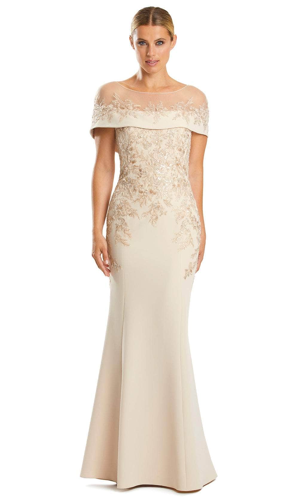 Illusion Embroidered Mother of the Bride Dress