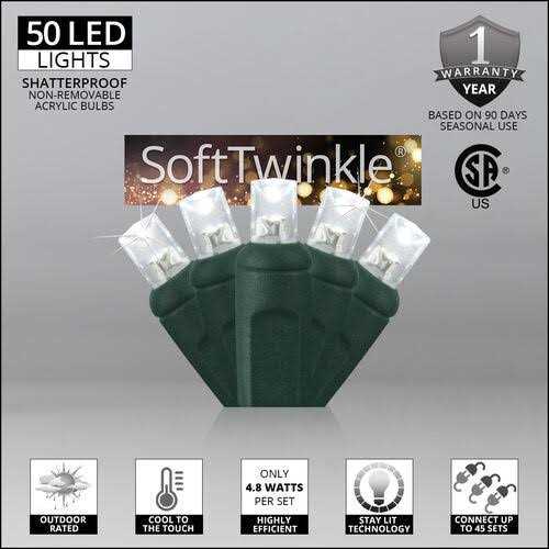 50 5mm SoftTwinkle LED Christmas Lights