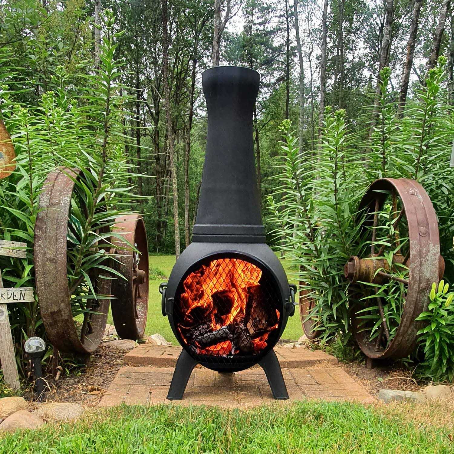 The Blue Rooster Prairie Fire Chiminea Outdoor Fireplace