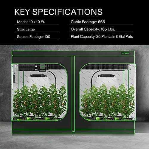 VIVOSUN Mylar Hydroponic Grow Tent with Observation Window and Floor Tray for Indoor Plant Growing